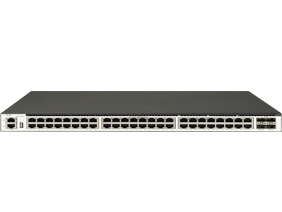48 個(gè) 1GE Base-T 端口，4 個(gè) 10GE SFP+端口，三層以太網(wǎng)交換機(jī)